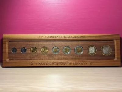 Mexico Very Rare 1992-1993 Casa De Moneda 9 Coin Presentation Set In Display. • $750