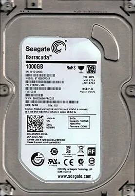 £69.95 • Buy Seagate Barracuda ST1000DM003 9YN162 - 500 00GTP0 1000GB 3.5  SATA Hard Drive
