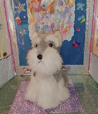 Vtg. 🦄IKC 24k / Polar Puff / Realistic {Miniature Schnauzer} Dog '1985 Plush! • $98