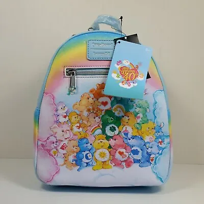 Loungefly Care Bears Vintage Rainbow Mini Backpack Bag 40th Anniversary Cousins • $117.88