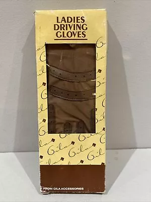 Vintage Gila Ladies Brown Driving Gloves New Old Stock NOS • $14.85