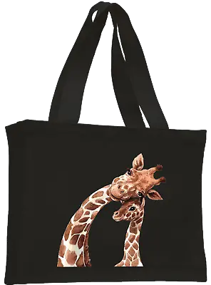 £9.99 • Buy Mother & Baby Giraffe Cotton Shopping Bag, Choice Of Colours, Black, Cream