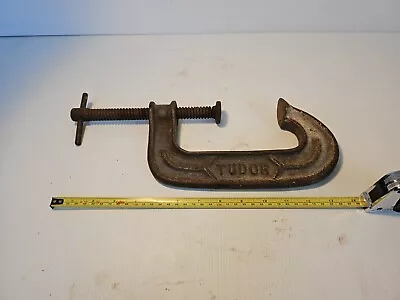 Metal Vintage G Clamp Metal Or Woodworking Tudor Clamp Threaded Adjustable Bar  • $20