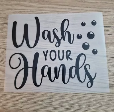 Bathroom Rules Wash Your Hands Toilet  Quote Wall Art Decal Transfer Sticker • £3.29