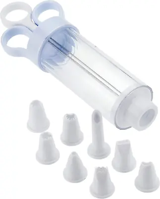 Icing Syringe With 8 Nozzles Cake Decorating Pen For Piping Cupcakes Cakes Cr • £5.77