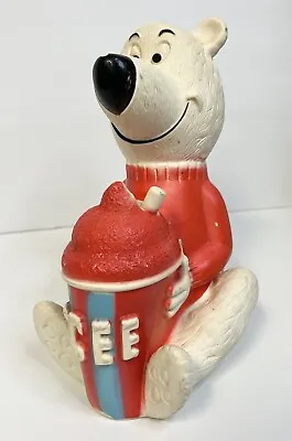 Vintage 1970s ICEE Polar Bear Bank Vinyl Advertising Figure Squeezable Toy • $49