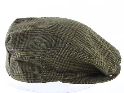 Borsalino Mens Vintage Olive Green Plaid Newsboy Golf Sport Cap MULTIPLE SIZES • $55