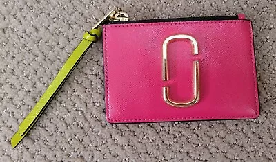 Auth Marc Jacobs  Snap Shot Zip Multi Coin Purse Leather Preowned Small Pink • $145