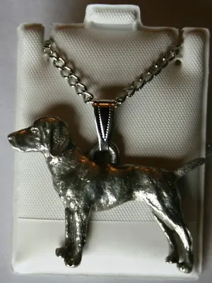 Vizsla Dog Harris Fine Pewter Pendant W Chain Necklace USA Made • $22.95