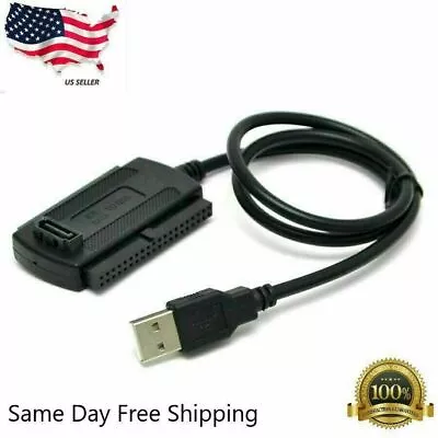 New IDE SATA To USB 2.0 Adapter Converter Cable For 2.5 3.5 Inch Hard Drive HD • $4.85