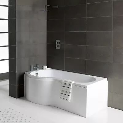 Signature Sortcastle P-Shaped Shower Bath 1700mm X 700mm/850mm - Left Handed • £221.95