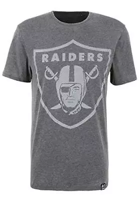 NFL Oakland Raiders Classic Charcoal Cotton T-Shirt By Recovered • £22.95