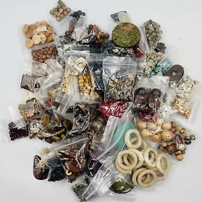 Lot Mixed Loose Beads Findings Crafting Jewelry Making Art Natural Earth 2+ Lbs • $30