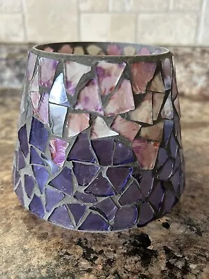 HOME INTERIOR Purple Mosaic Candle Shade•Topper • $14