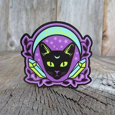 Mystic Symbols Cat Sticker Moon Third Eye Crystals Waterproof Magic Halloween • $5