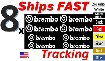8 X Brembo Caliper Decal White Sticker - Heat Resistant - Free Shipping • $14.10