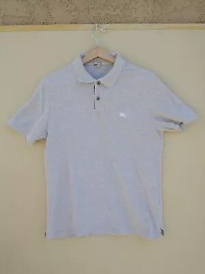 Burberry Brit Shirt Mens Large Gray Polo Nova Check Cotton Made In Turkey EUC L • $29.69