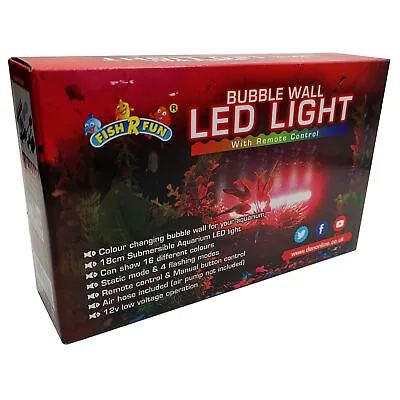 £29.99 • Buy Fish R Fun Bubble Wall With LED Light & Remote Colour Change Aquarium Fish Tank