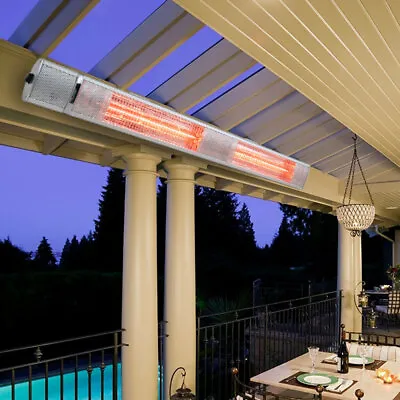 £35.95 • Buy 3KW Outdoor Electric Patio Heater Garden Wall Mounted Infrared Water-resistant 