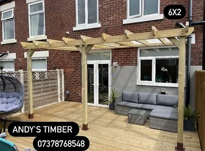 Lean To Meadow Pergola Available In Bespoke Sizes & Can Deliver In The Uk • £220