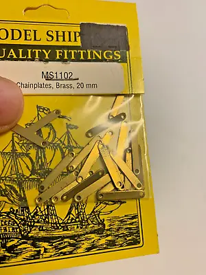 Model Shipways Sailing Ship Boat Brass Chain Plates 20mm For Deadeyes • $5.95