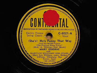 Mary Osborne With Mary Lou Williams' Girl Stars Jazz 78 He's Funny That Way • $18