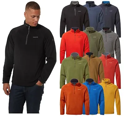 Craghopper Mens Corey Half Zip Lightweight Soft Micro Fleece Pullover Jumper Top • £24.99