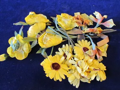 Vintage Millinery Flower Collection Yellow Cinnamon 2-3  German H3834 • $11.19