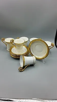 Vintage Mintons For Tiffany & Co. Set Of 6 Teacups & Saucers /22 Karet Gold Trim • $324.95