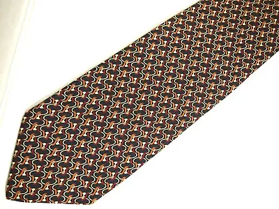 Brooks Brothers Makers Mens Necktie Tie Navy Blue Red Chain Link Ribbons 57  • $8.58