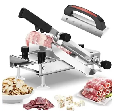 BAOSHISHAN Frozen Meat Slicer Manual Meat Slicers Stainless Steel Ginseng Cutter • £24.99