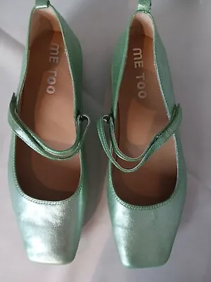 Me Too Womens NEDA Metallic Green Maryjane Ballet Flats Brand New In Box. • $34