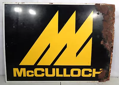 Vintage McCulloch Chainsaw Heavy Metal Dealer Sign 27  X 36  Gas Oil • $349.95