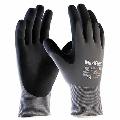12x MaxiFlex Ultimate ADAPT 42-874B Nitrile Foam Palm Coated Comfort Work Gloves • £44.90