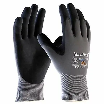 6 X MaxiFlex Ultimate 42-874 Nitrile Foam Palm Coated Work Gloves Super Comfort • £24.60