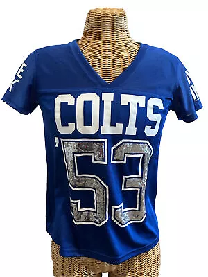 Indianapolis Colts Victoria's Secret Pink 5th And Ocean Sequined Jersey - Size S • $15