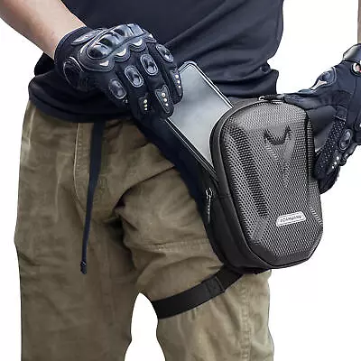 Motorcycle Leg Side Bag Waterproof Hard Shell Motorbike Phone Waist Pack • $28.11