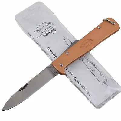 Otter-Messer Mercator Copper Large Carbon Steel Blade Lockback Pocket Knife • $60.95