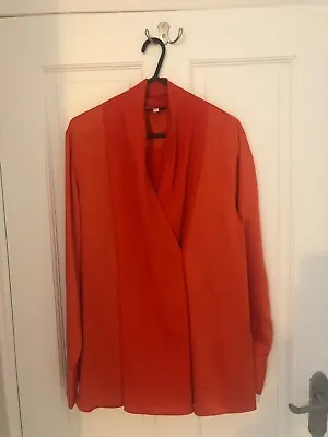 Reiss Women’s UK Size 6 Worn Once ELVIRA Orange Drape-front Blouse • $22.72