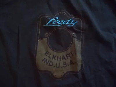 Leedy Drums Elkhart IND Badge  USA Drum Shirt - Black XL-  50%50 Blend VG • $35