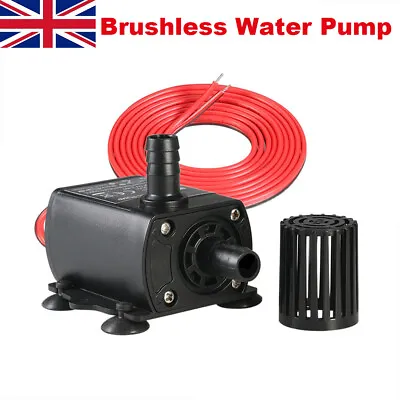 DC 12V 280L/H 5W Brushless Submersible Water Pump For Aquarium Pond Fish Tank UK • £7.39