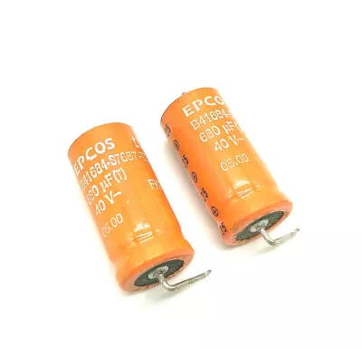 6 X Epcos Sikorel 125 Axial Elkos 680uF/40V - 680mF  • $5.32