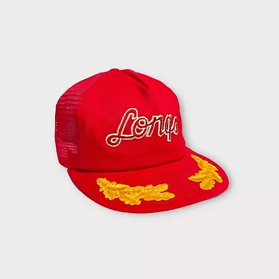 Vtg 80s Longs Drugs Mesh Captain Trucker Hat Embroidered Brim Gold Leaf USA • $37.49