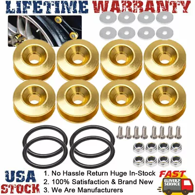 8/4 Gold Aluminum Car Quick Release Fasteners Bumper Trunk Fender Hatch Lids Kit • $9.89