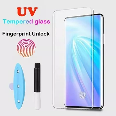 Full Glue UV Liquid Tempered Glass Screen Protector Samsung S21 S22 S23 ULTRA 5G • £5.59