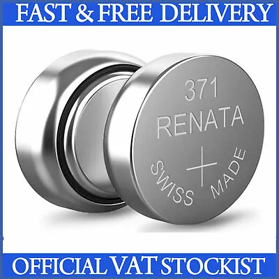 Renata 371 SR920S Watch Battery - Long Expiry - Swiss Made - FAST& FREE DELIVERY • £1.83