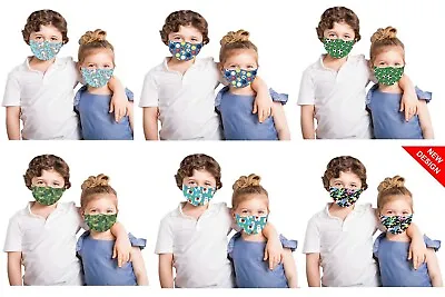 Snoozies! Face Mask Covering Reusable Kids Flexible Nose Bridge Filter Pockets • £3.99