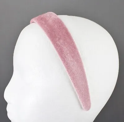 Mauve Pink Velvet Headband Soft Velour Hair Accessory 1.25  Wide Plain Classic • $5.99