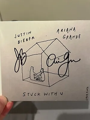 Ariana Grande Justin Bieber Signed CD Book Stuck With U Album • $0.99