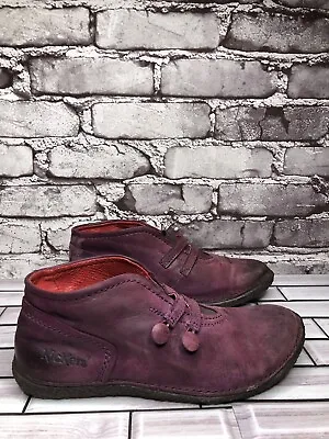 Kickers Lavender Purple Leather Casual Ankle Booties Shoes Women Sz 7.5M US/38EU • $18.13